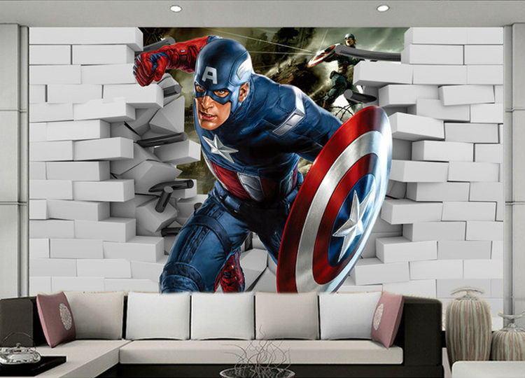 복수 자의 3d 벽지,캡틴 아메리카,슈퍼 히어로,소설 속의 인물,벽지,벽 스티커