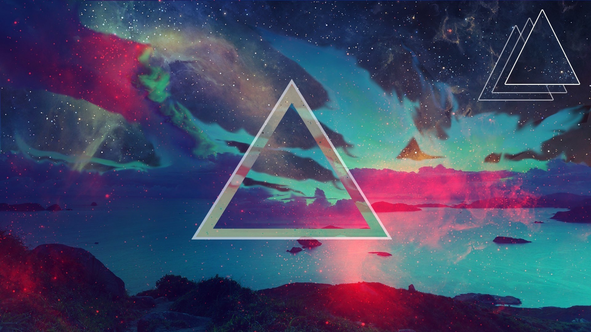 abstract triangle wallpaper,sky,pyramid,triangle,space,atmosphere