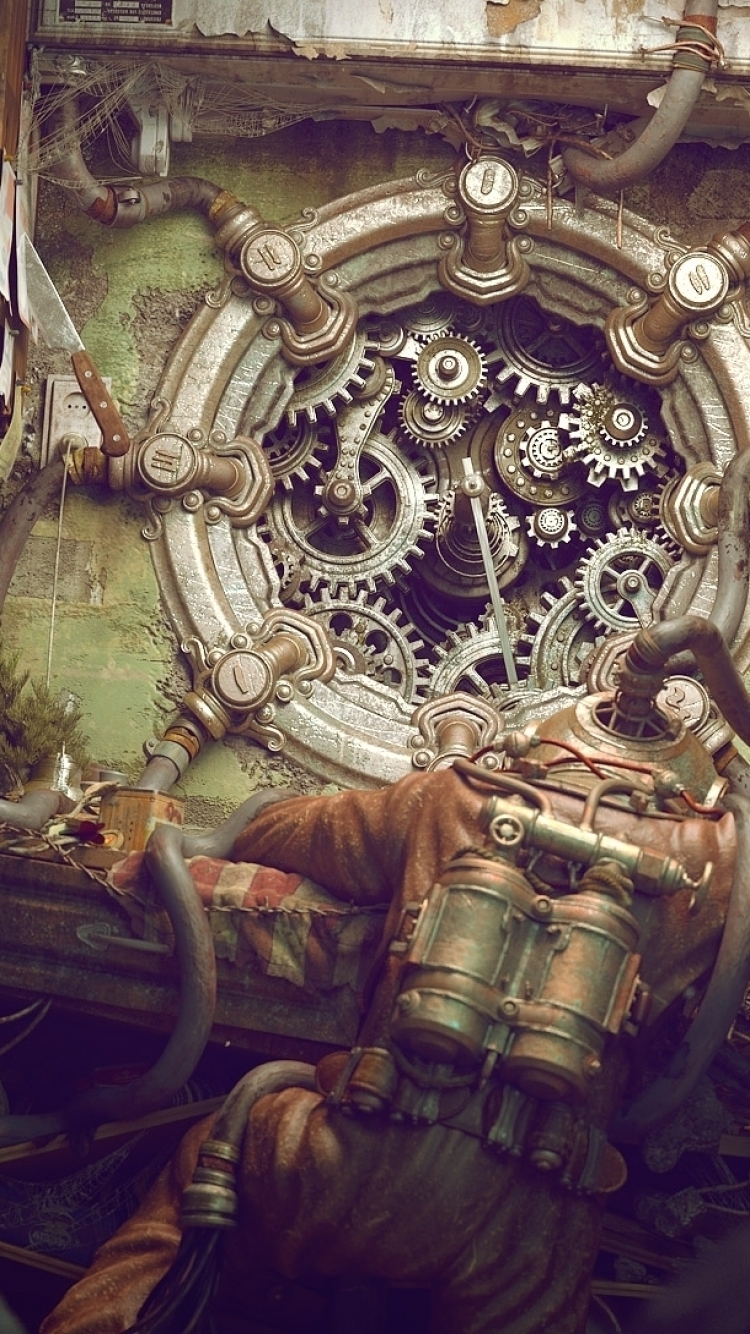 steampunk phone wallpaper,illustration,art,mythology,fictional character,cg artwork