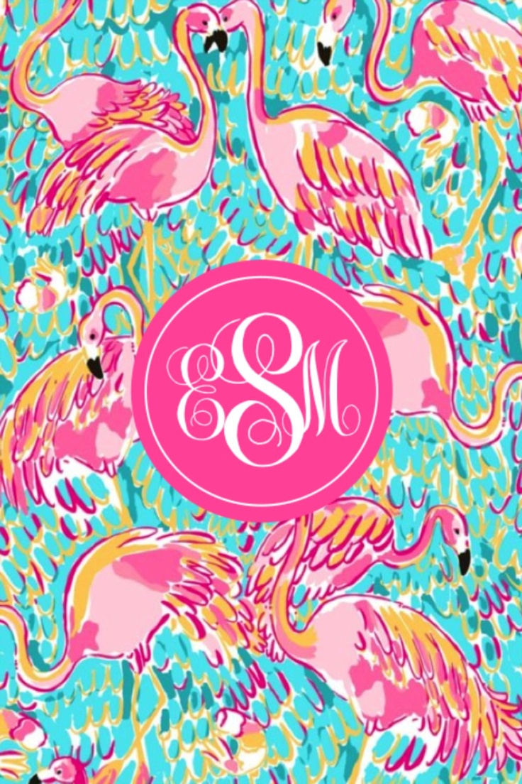 monogram iphone wallpaper,pink,pattern,flamingo,aqua,visual arts