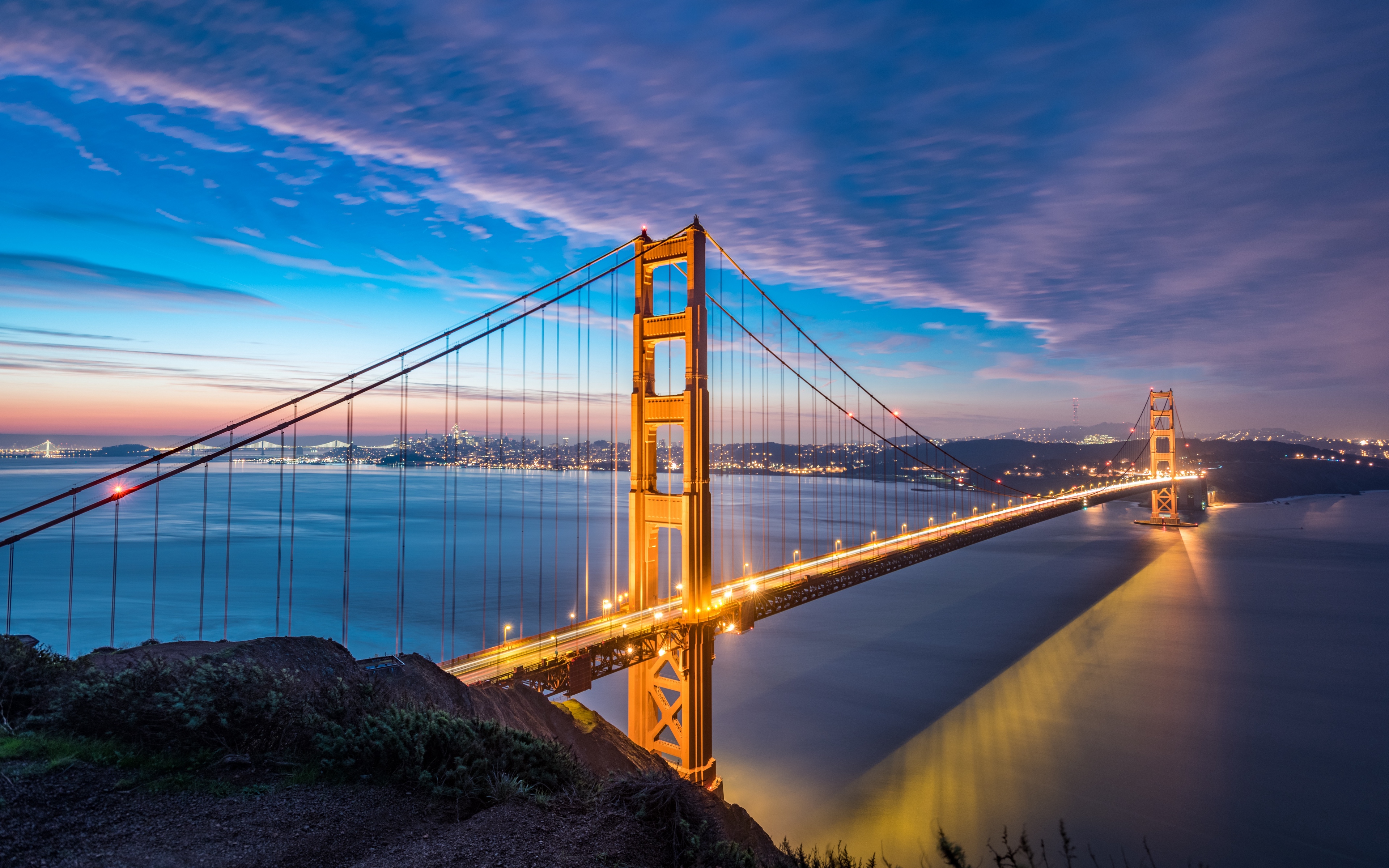 サンフランシスコ壁紙4k,斜張橋,ブリッジ,空,吊り橋,固定リンク