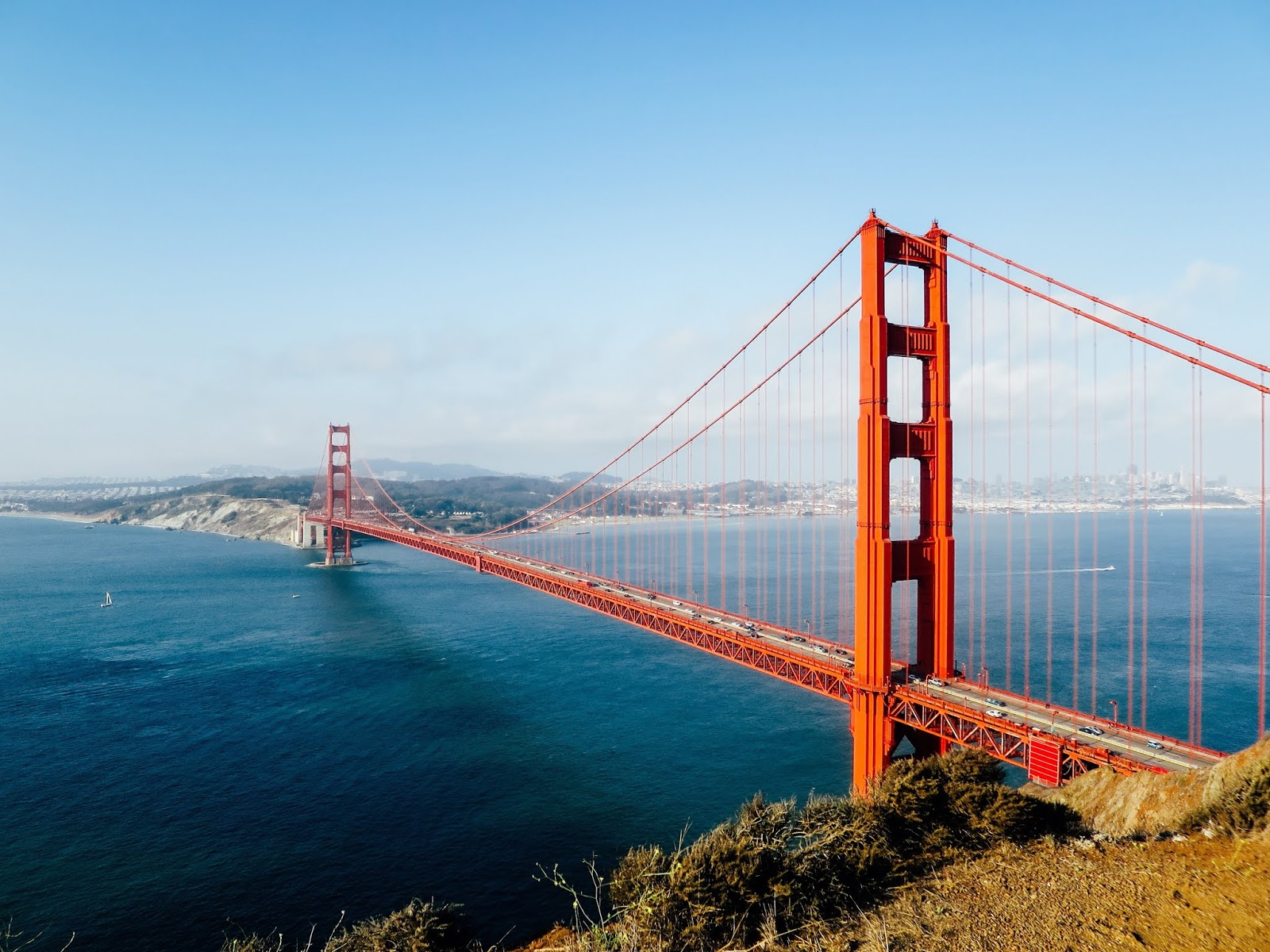 サンフランシスコ壁紙4k,ブリッジ,吊り橋,斜張橋,水,固定リンク