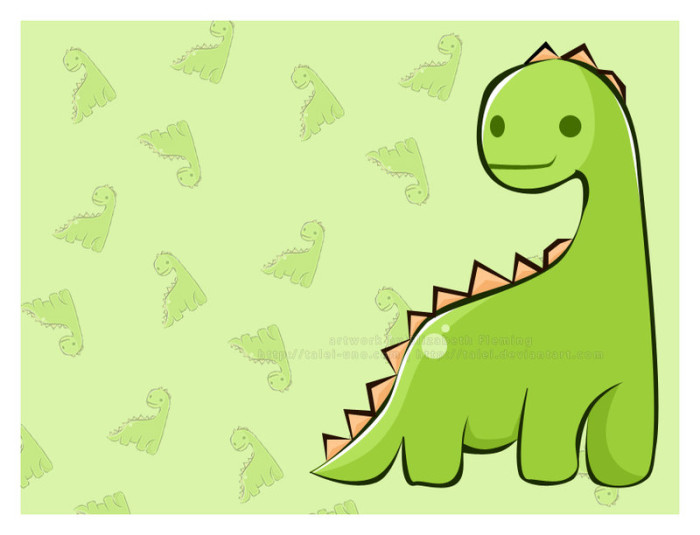 かわいい恐竜の壁紙,緑,恐竜,漫画,ティラノサウルス