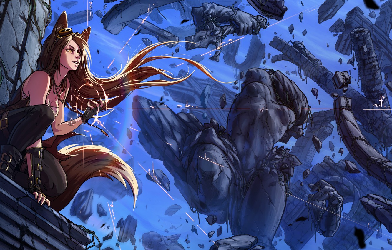 kitsune wallpaper,cg artwork,action adventure game,illustration,fictional character,dragon