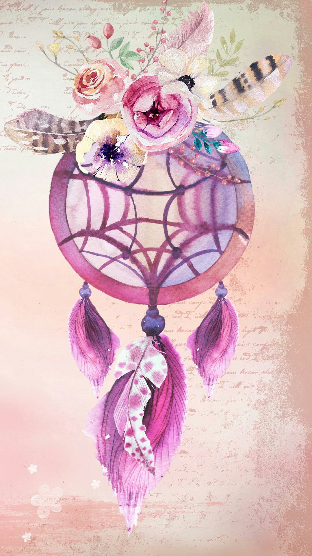 dreamcatcher wallpaper tumblr,pink,illustration,magenta,plant,art
