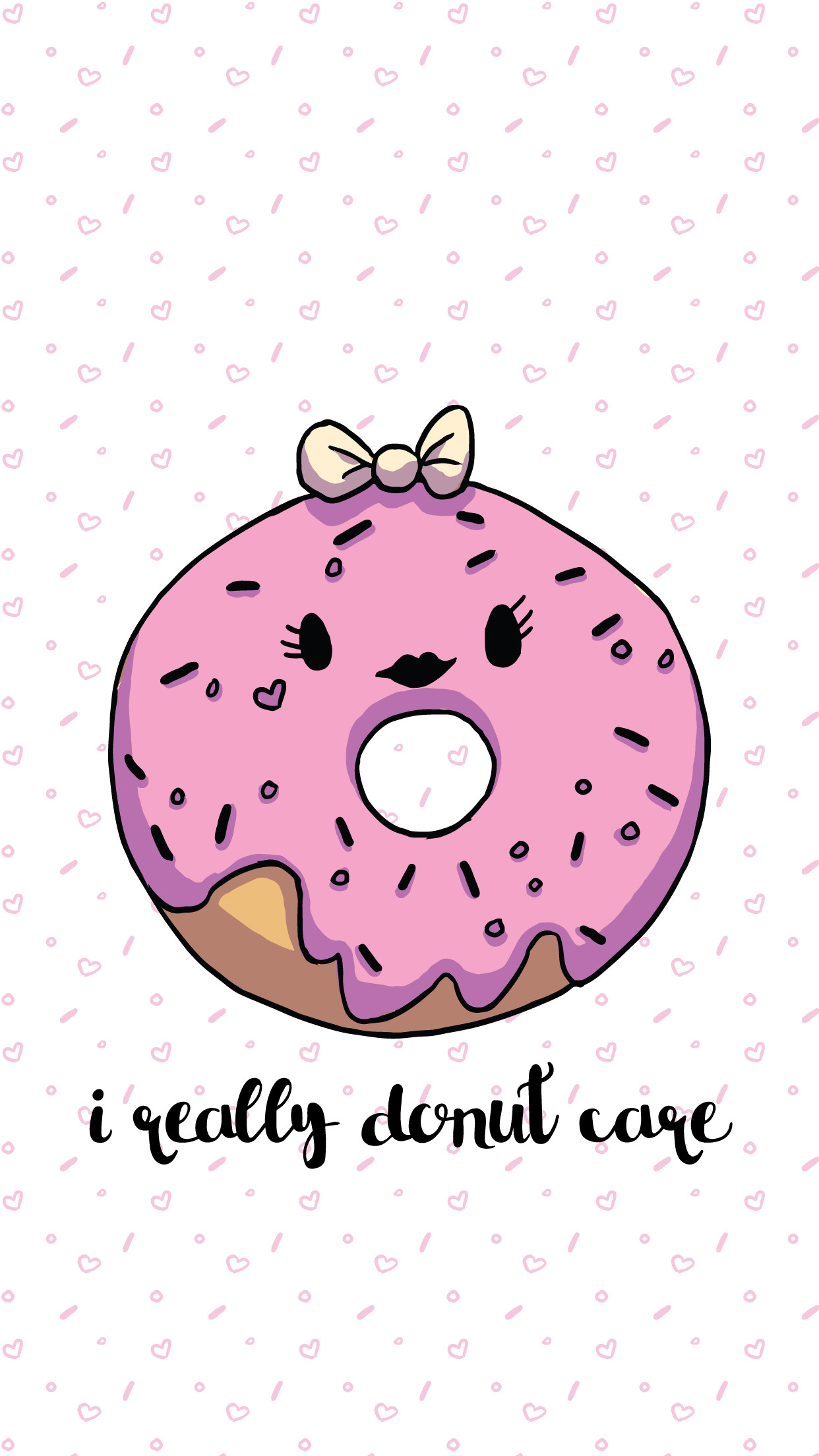 fond d'écran donut pour iphone,rose,police de caractère,illustration