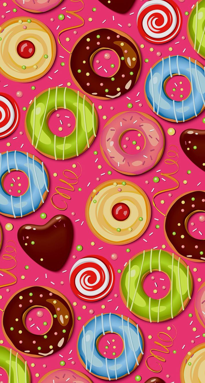 donut wallpaper for iphone,pattern,design,textile,circle,visual arts