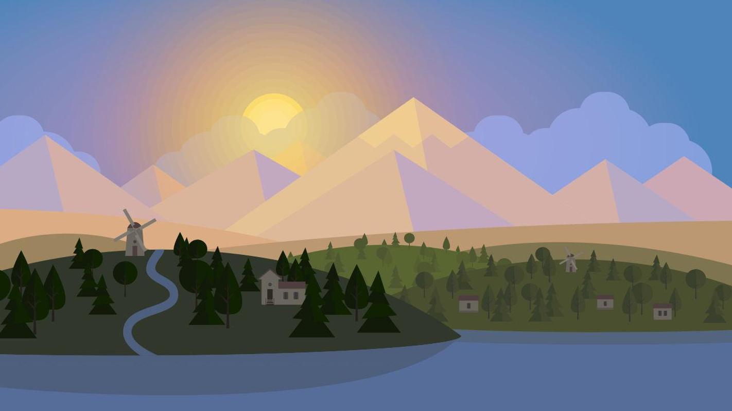 fondo de pantalla animado del clima,cielo,montaña,árbol,colina,paisaje