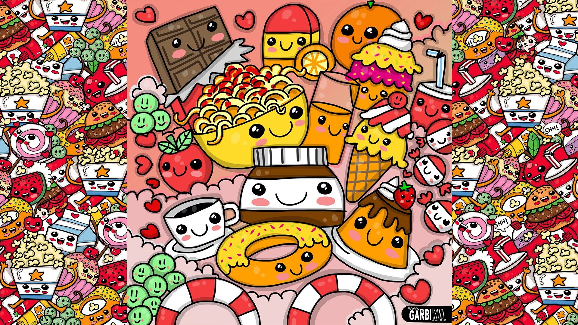 kawaii wallpaper desktop,cartoon,illustration,art,animated cartoon