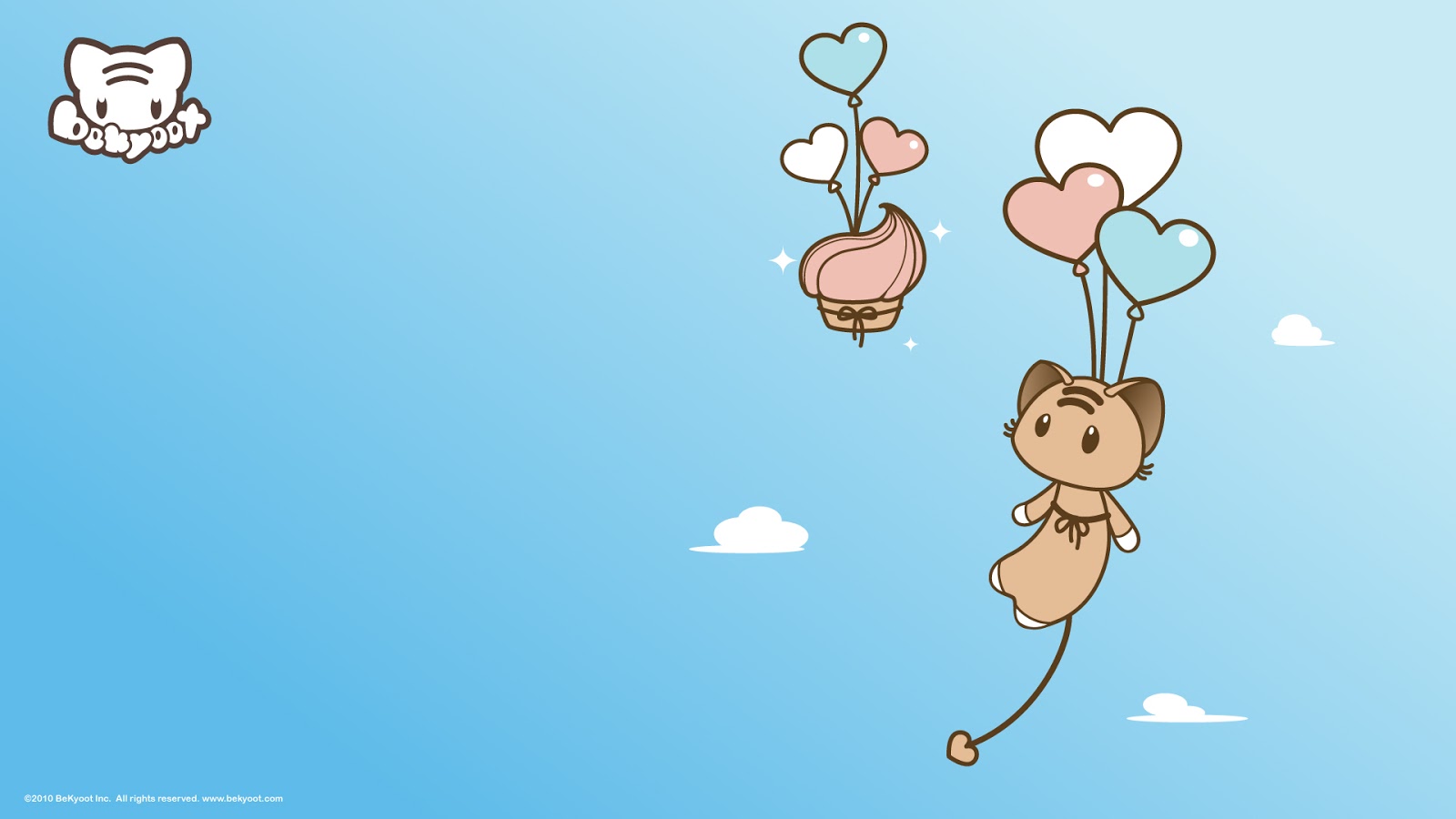 desktop di carta da parati kawaii,cartone animato,illustrazione,nube,contento,cielo