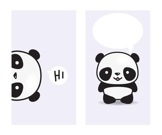 fond d'écran kawaii panda,panda,dessin animé,museau,ours,police de caractère