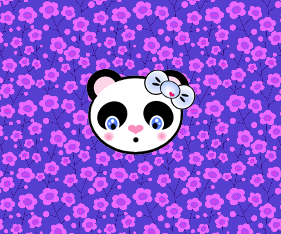 kawaii panda tapete,karikatur,rosa,violett,lila,muster