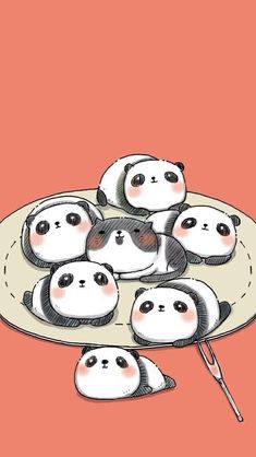 kawaii panda wallpaper,cartoon,snout,cuisine,illustration,smile