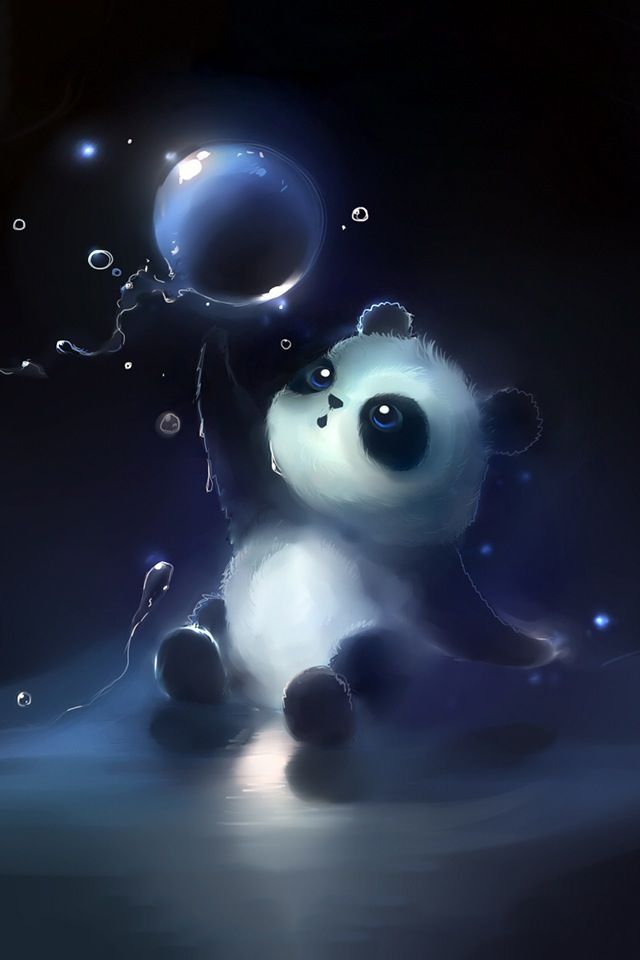 kawaii panda wallpaper,dibujos animados,cielo,dibujos animados,animación,atmósfera