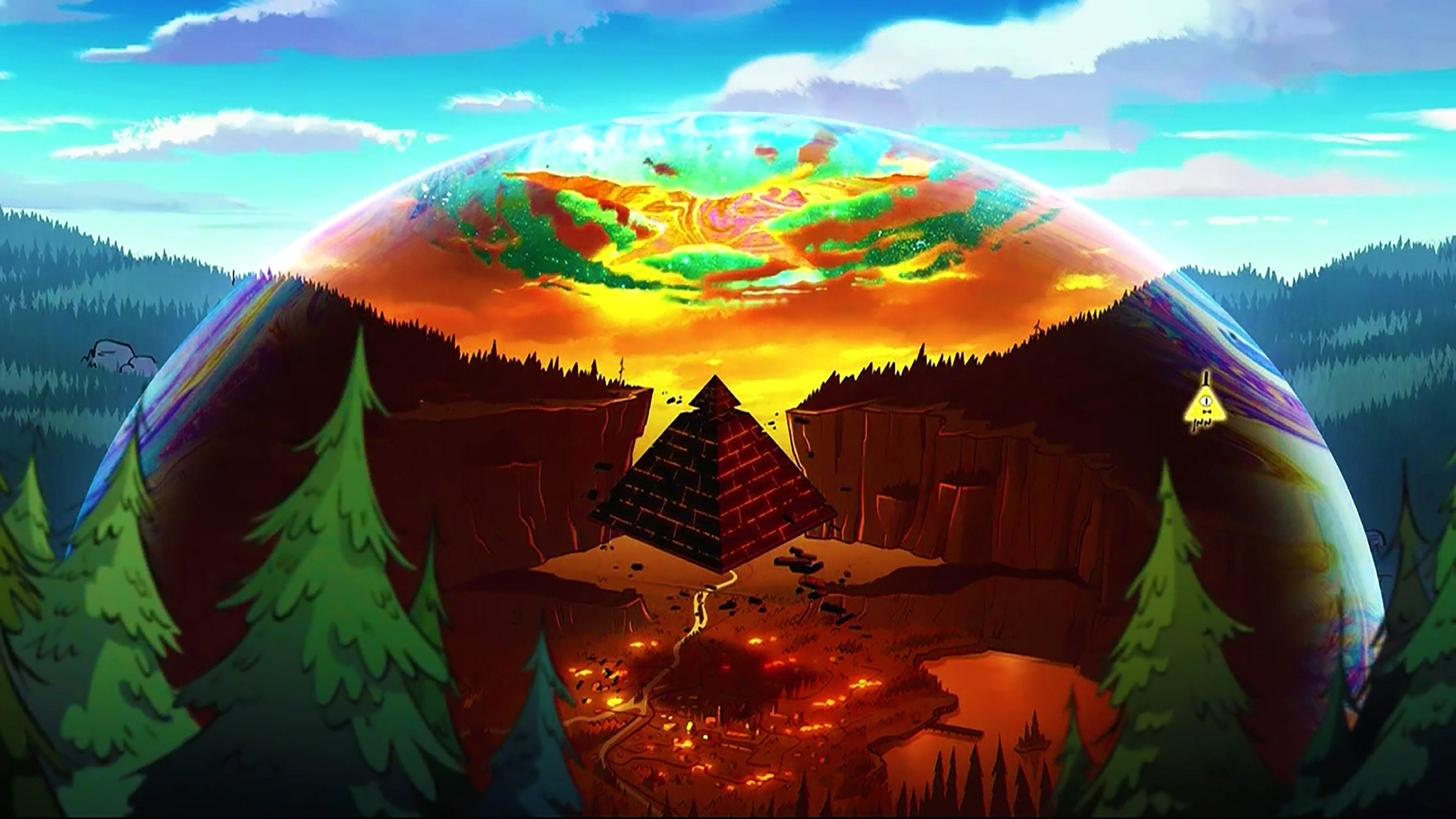 gravity falls phone wallpaper,geological phenomenon,sky,illustration,world,art