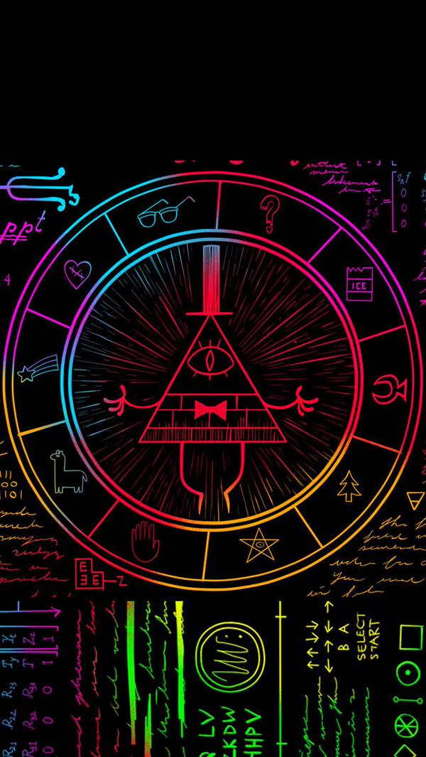 gravity falls phone wallpaper,text,neon,font,graphic design,spoke