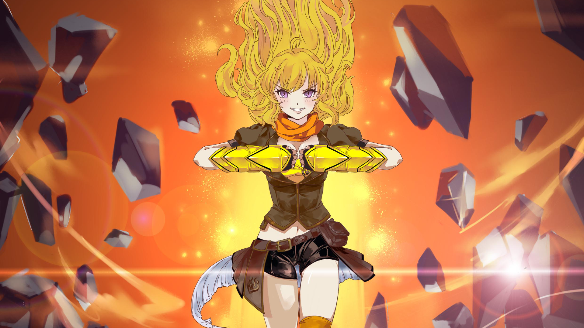 rwby yang wallpaper,anime,fictional character,cg artwork,screenshot,illustration