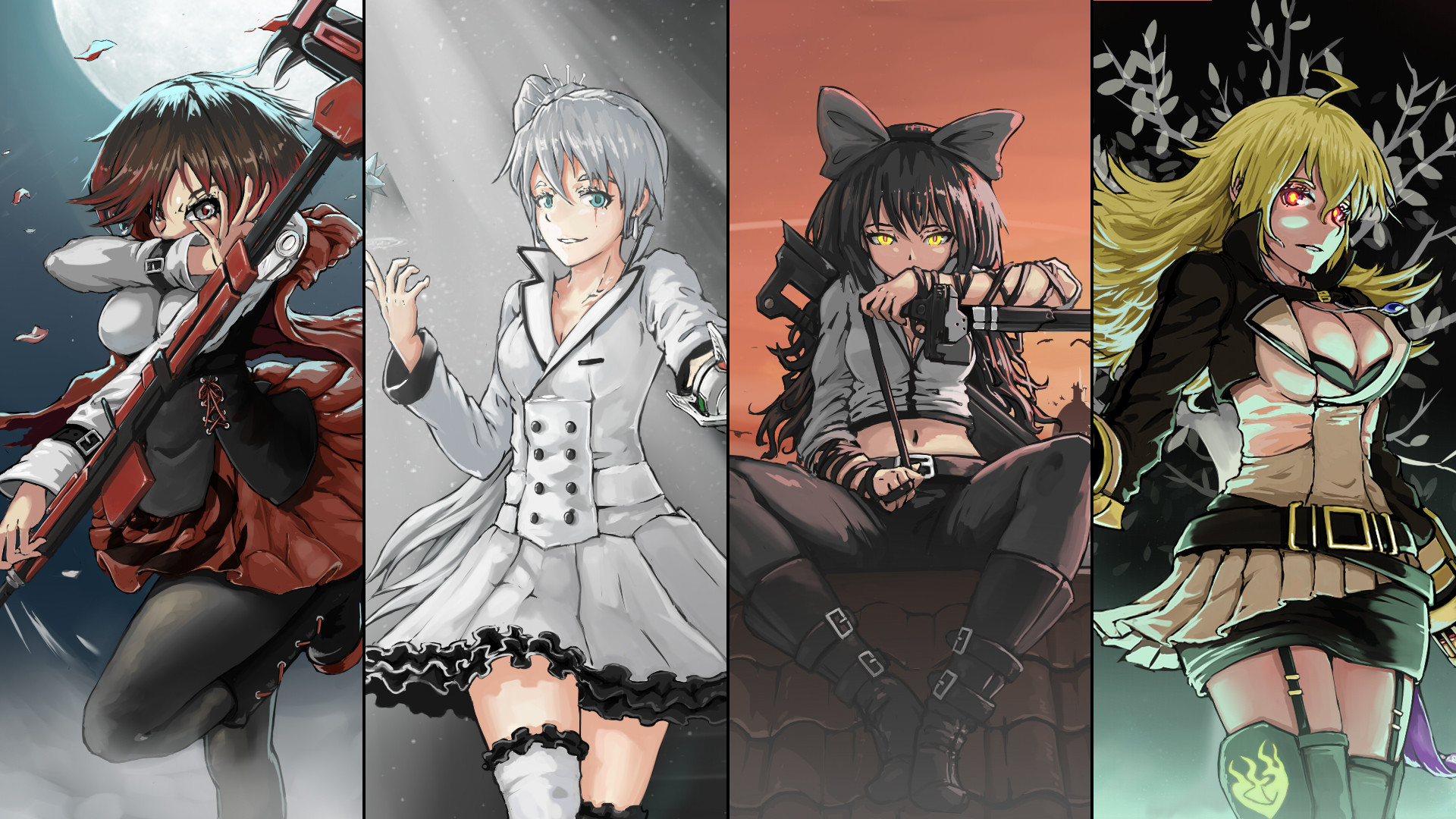 fondo de pantalla de rwby blake,anime,dibujos animados,cg artwork,ilustración,ficción