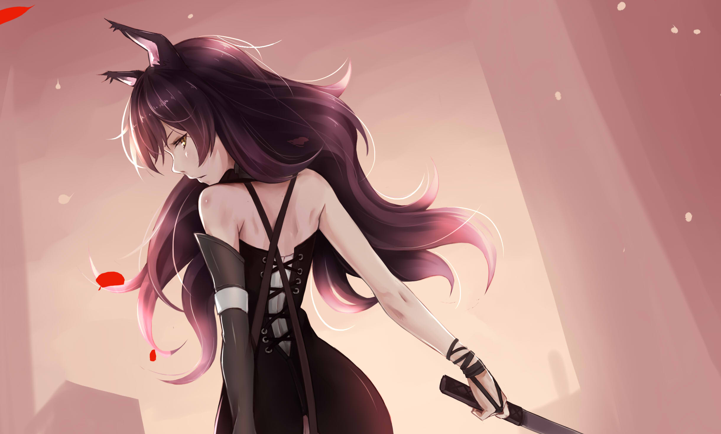 rwby blake wallpaper,anime,cg artwork,cartoon,long hair,black hair