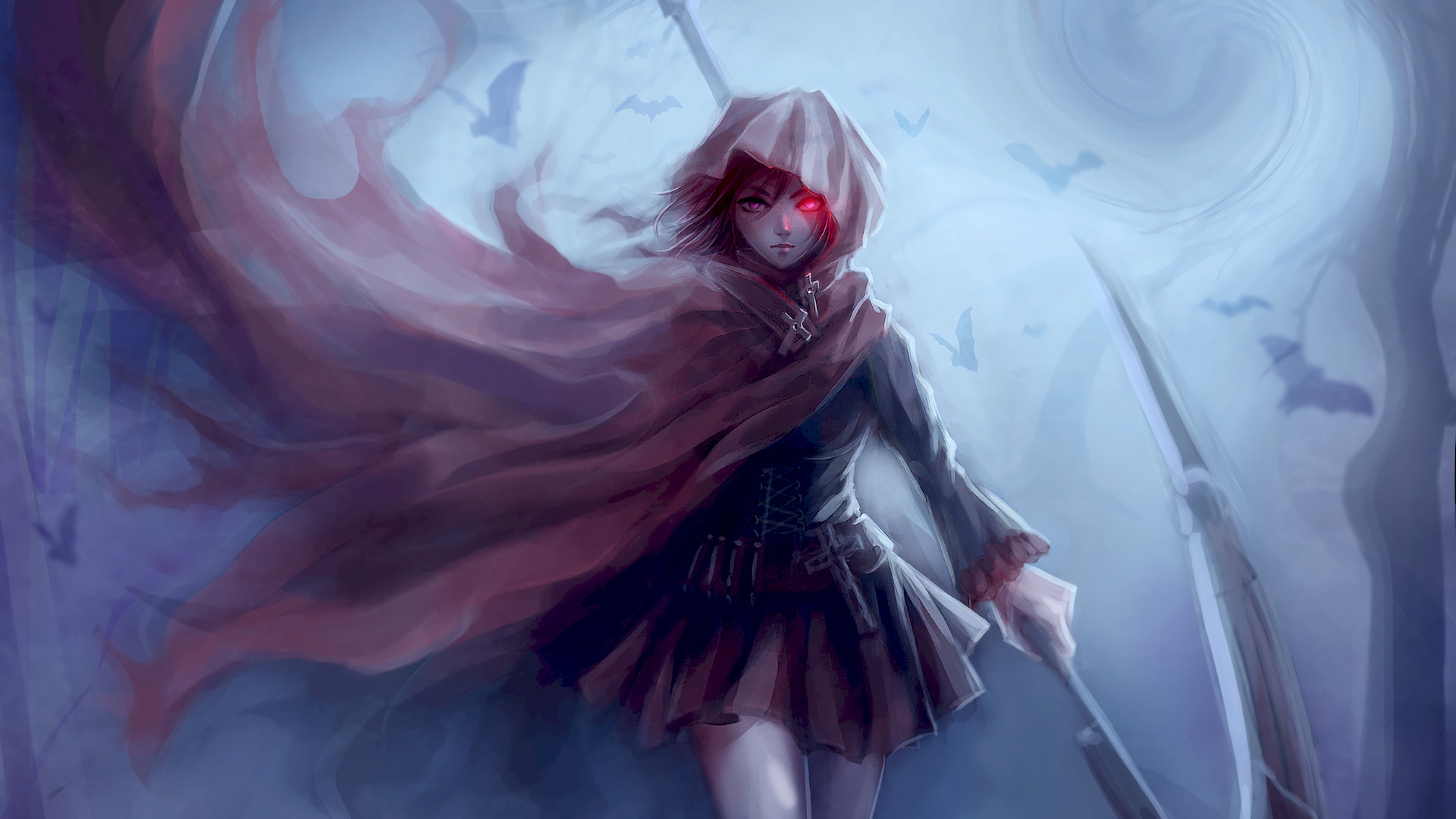 ruby rose rwby wallpaper,cg artwork,illustration,fictional character,flesh,long hair