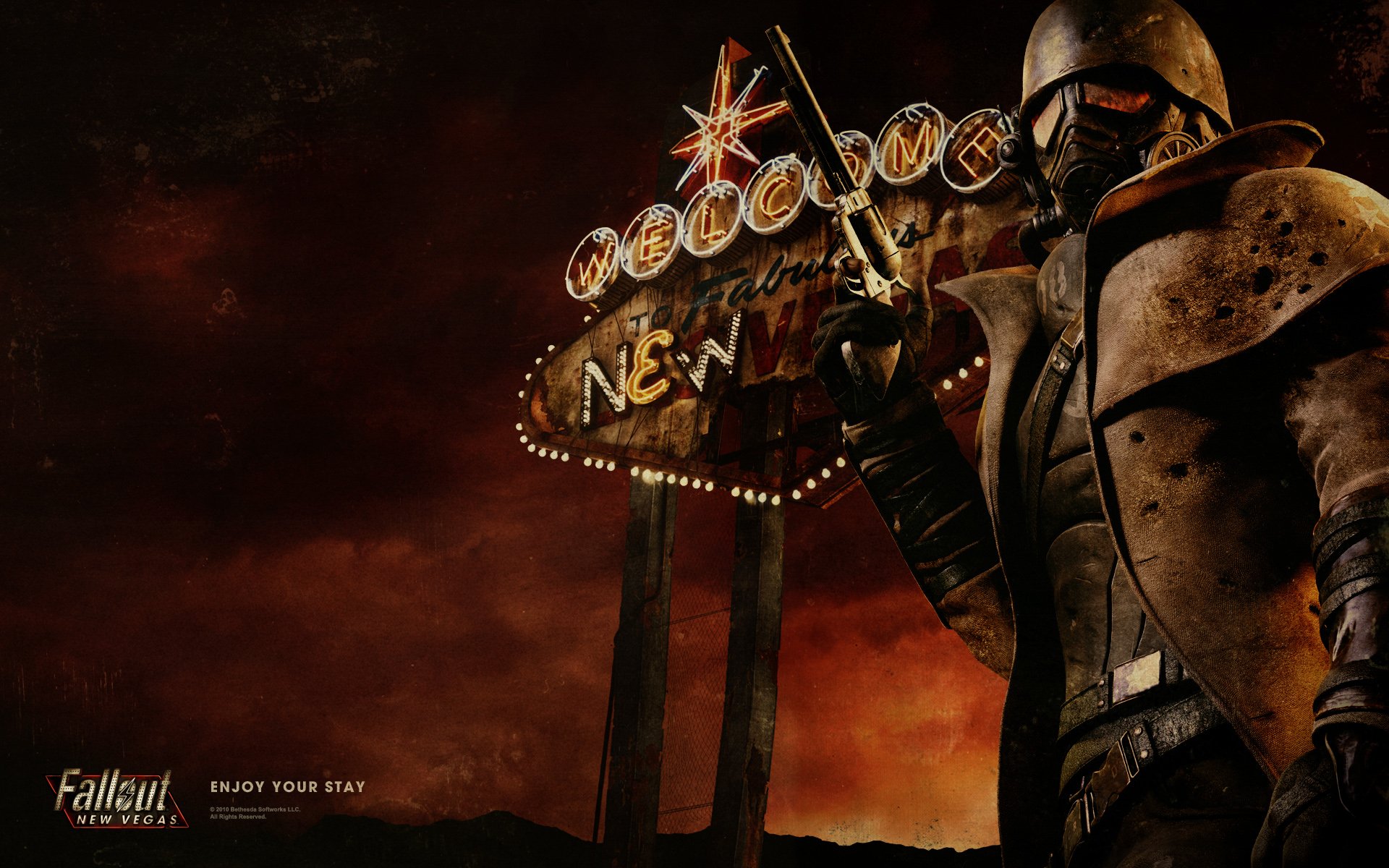 fallout new vegas wallpaper hd,action adventure game,cg artwork,pc game,digital compositing,headgear