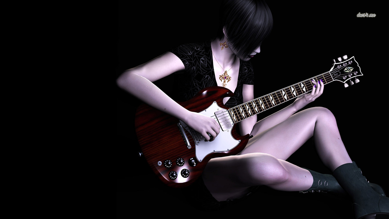guitar girl wallpaper,guitar,guitarist,string instrument,musical instrument,musician