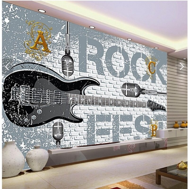 papel tapiz de guitarra para dormitorio,pared,guitarra eléctrica,fondo de pantalla,guitarra,pegatina de pared