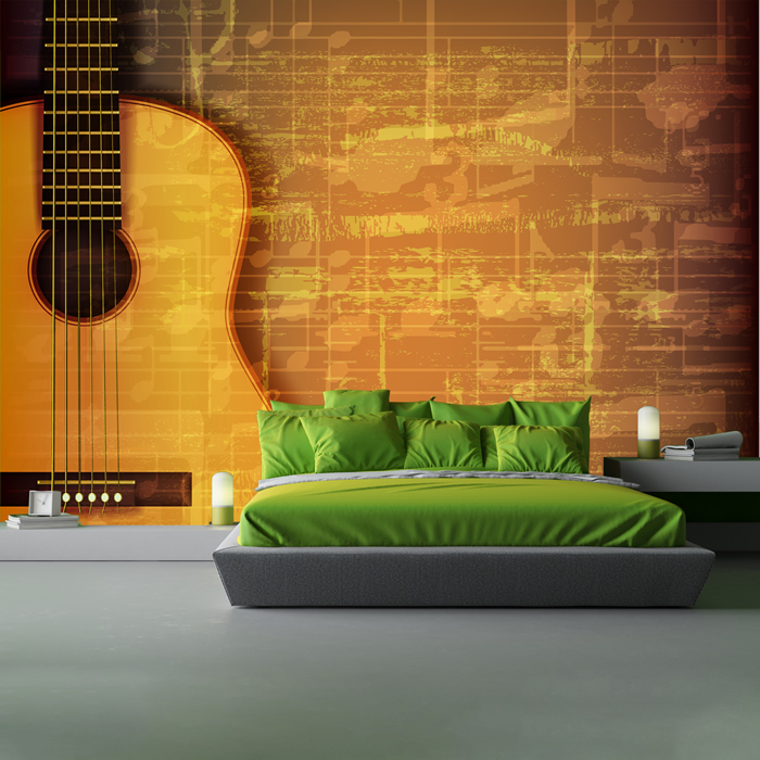 guitar wallpaper for bedroom,green,wall,wallpaper,interior design