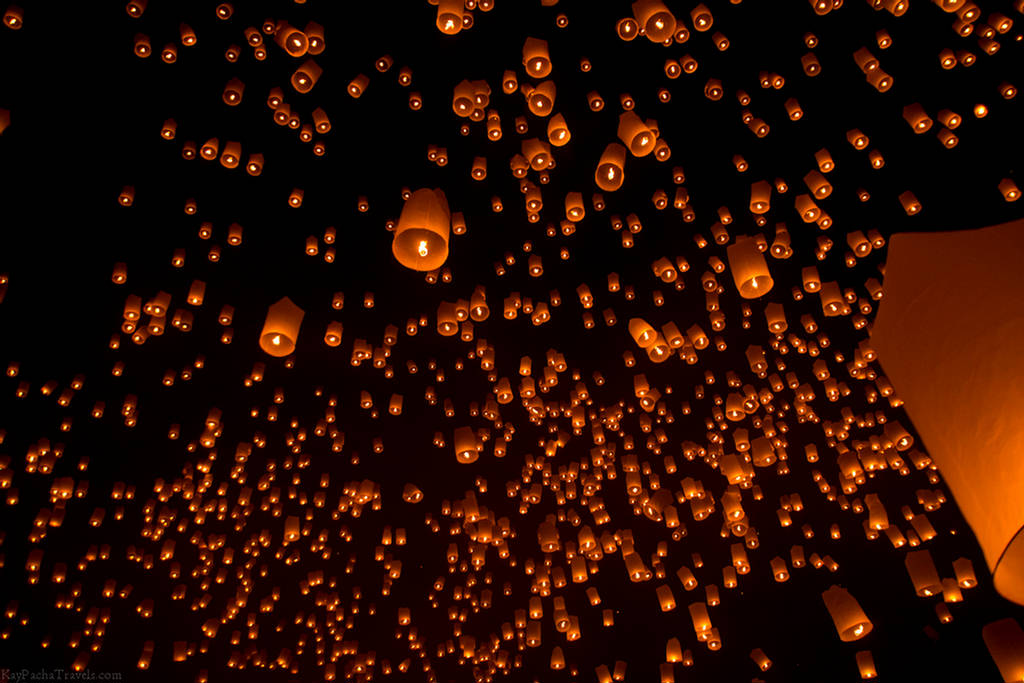 中国のランタンの壁紙,点灯,光,水,夜,ランタン