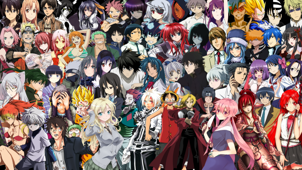 sfondo chat di gruppo,collage,persone,anime,folla,cartone animato