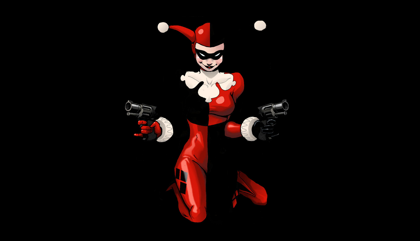 deadpool logo wallpaper,harley quinn,fictional character,supervillain,joker,animation