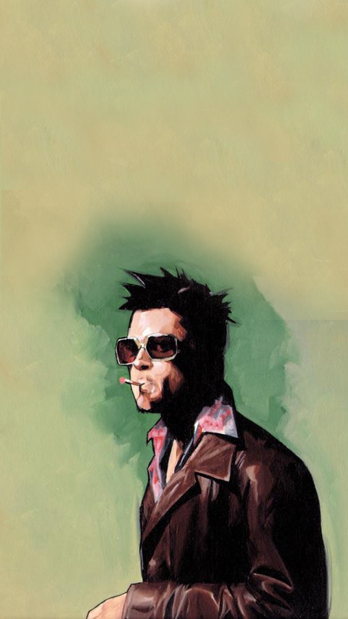 fight club wallpaper iphone,hair,illustration,portrait,eyewear,art