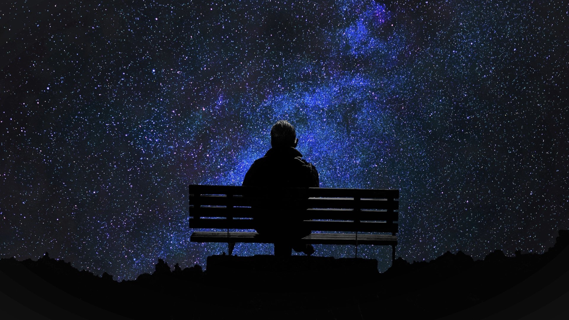 alone man wallpaper,sky,darkness,night,atmosphere,universe