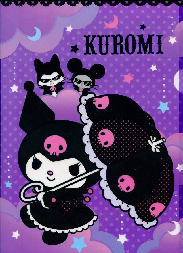 carta da parati kuromi,cartone animato,viola,viola,rosa,illustrazione
