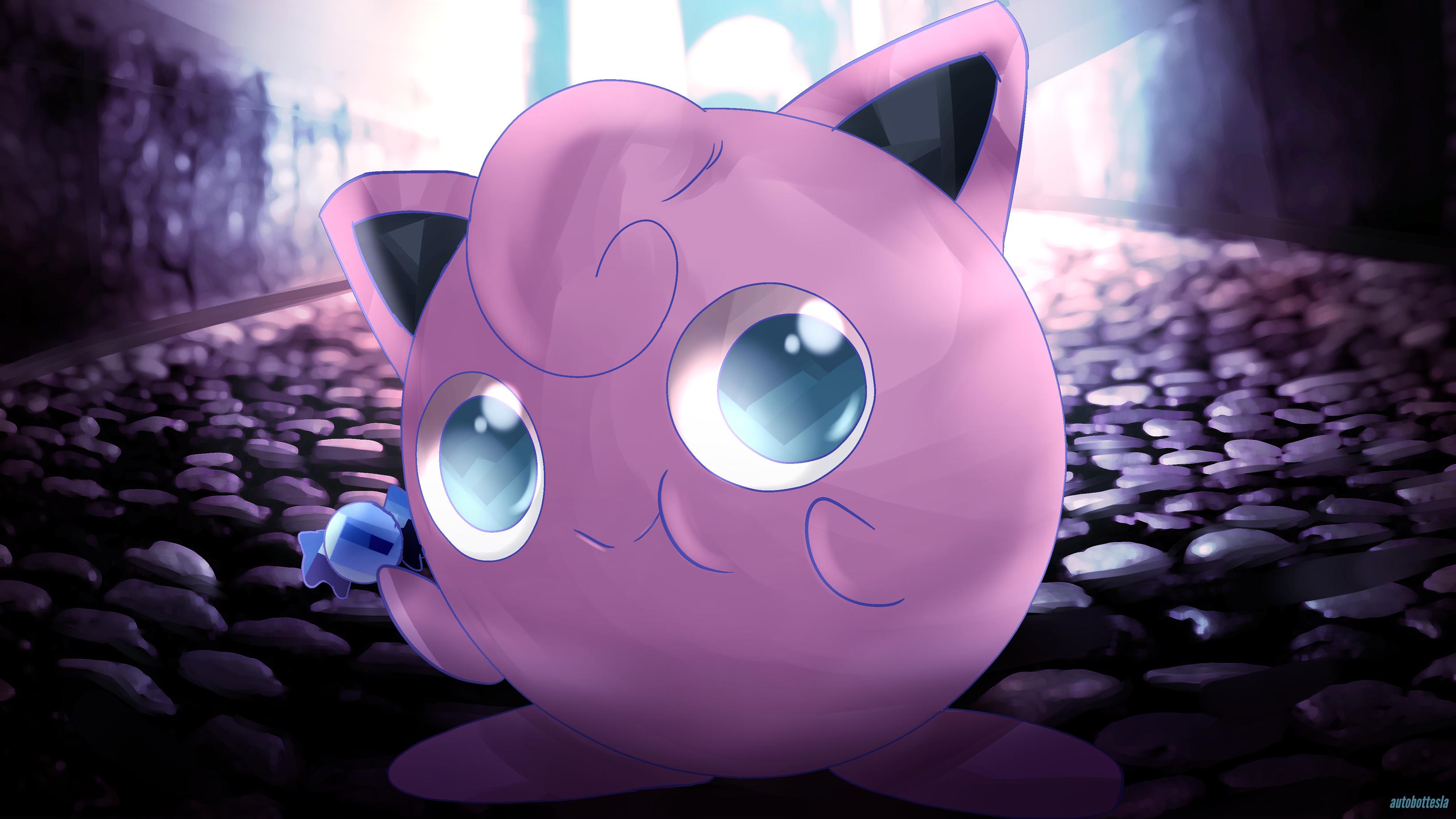 fond d'écran jigglypuff,dessin animé,violet,animation,museau,dessin animé