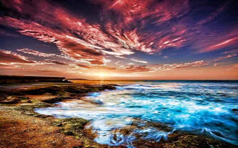 colorful sky wallpaper,sky,natural landscape,nature,body of water,sea