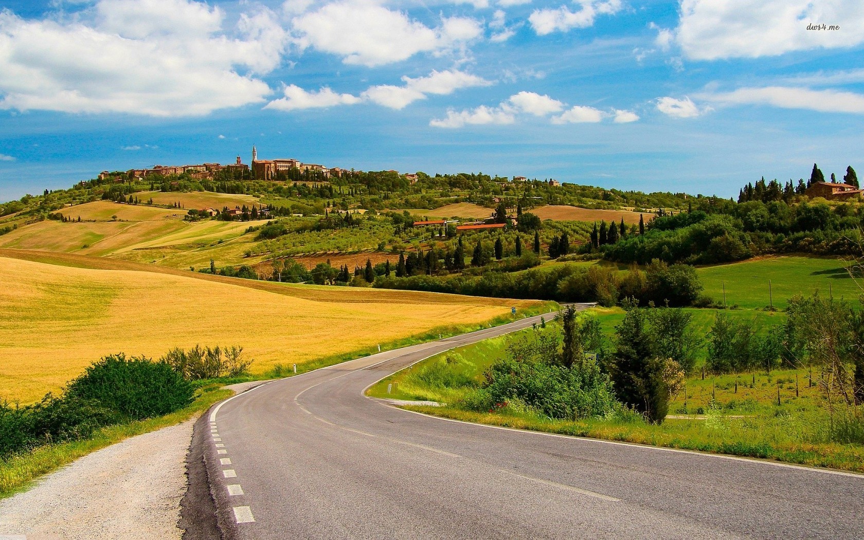 country road wallpaper,natural landscape,nature,sky,road,hill
