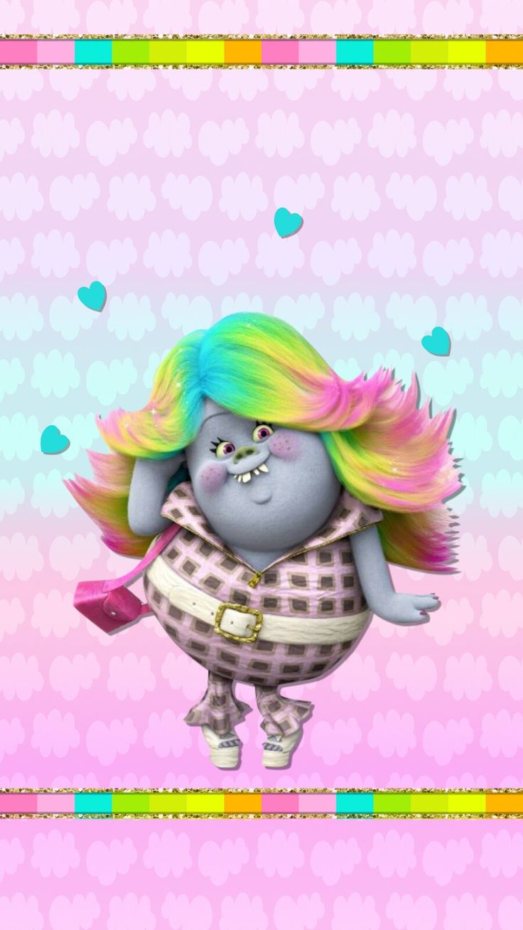 trolls wallpaper iphone,cartoon,pink,illustration,fictional character,art