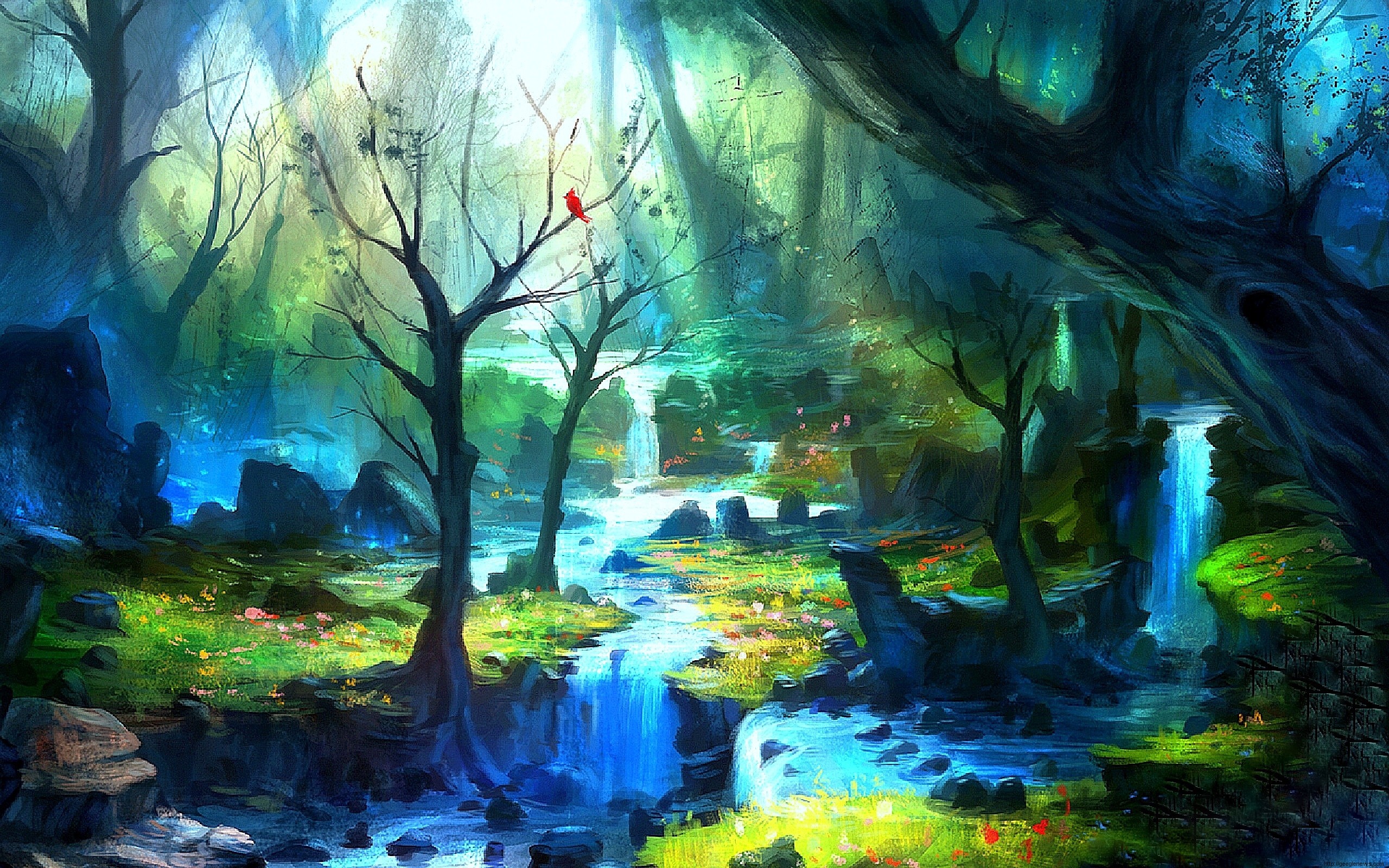 enchanted wallpaper,nature,natural landscape,natural environment,painting,forest