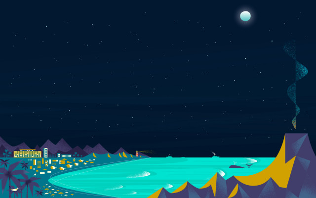 Google Wallpaper For Pc Sky Light Night Cartoon Illustration Wallpaperuse