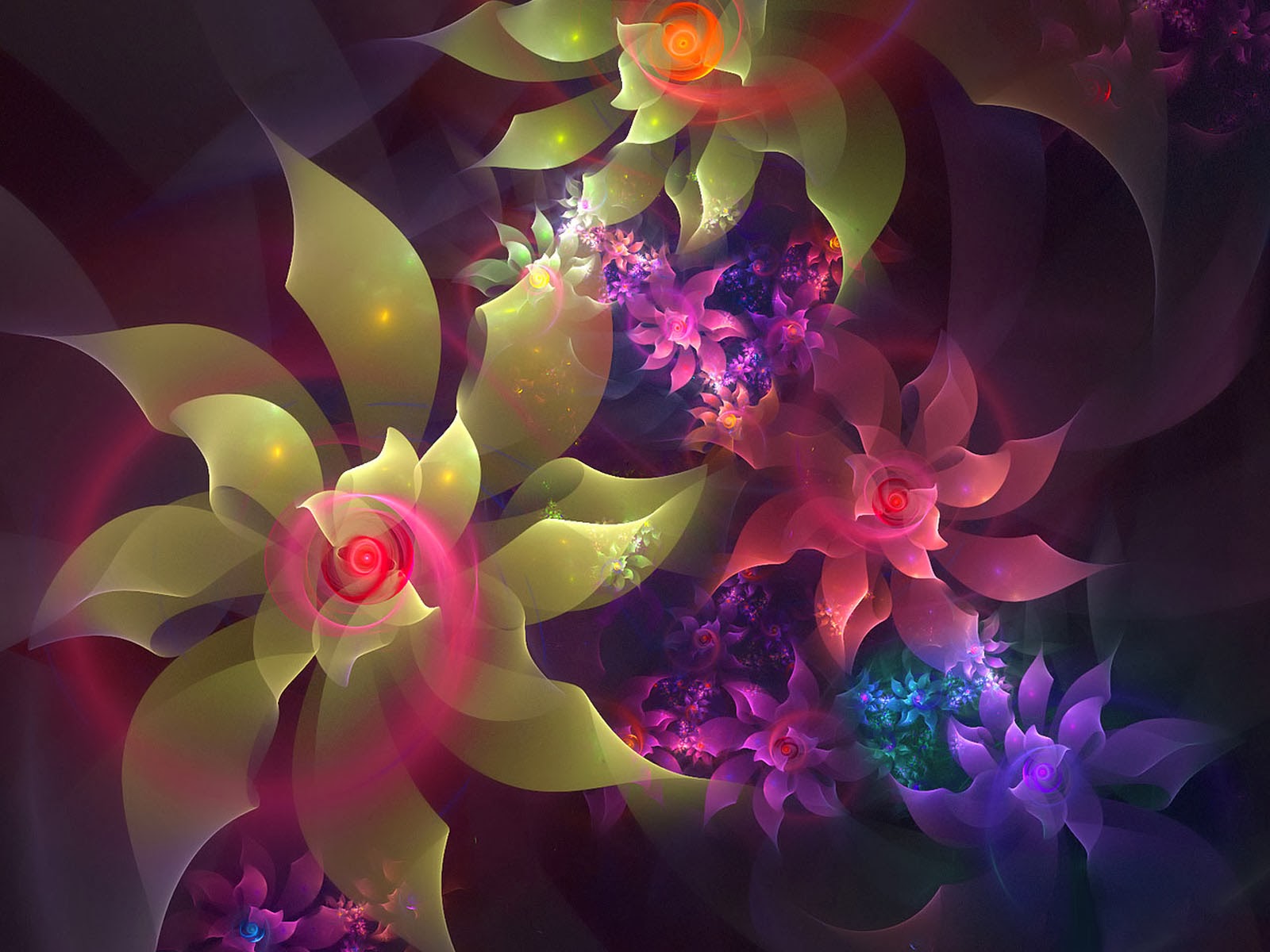 fond d'écran floral 3d,art fractal,violet,violet,fleur,pétale