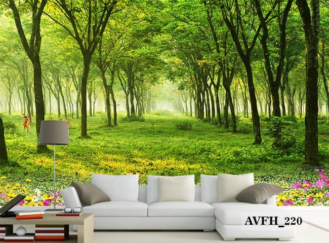 wallpaper dinding motif pemandangan alam,natural landscape,nature,wallpaper,green,natural environment