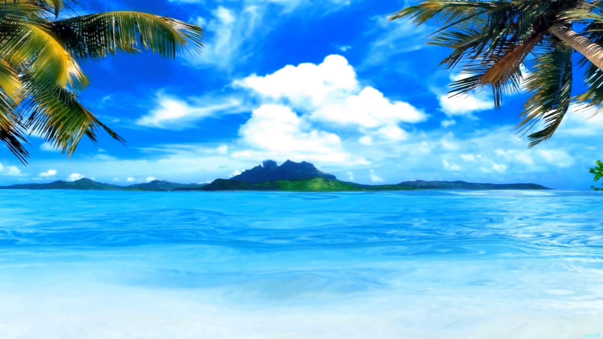 アニメーションのビーチの壁紙,空,水域,自然,自然の風景,海洋