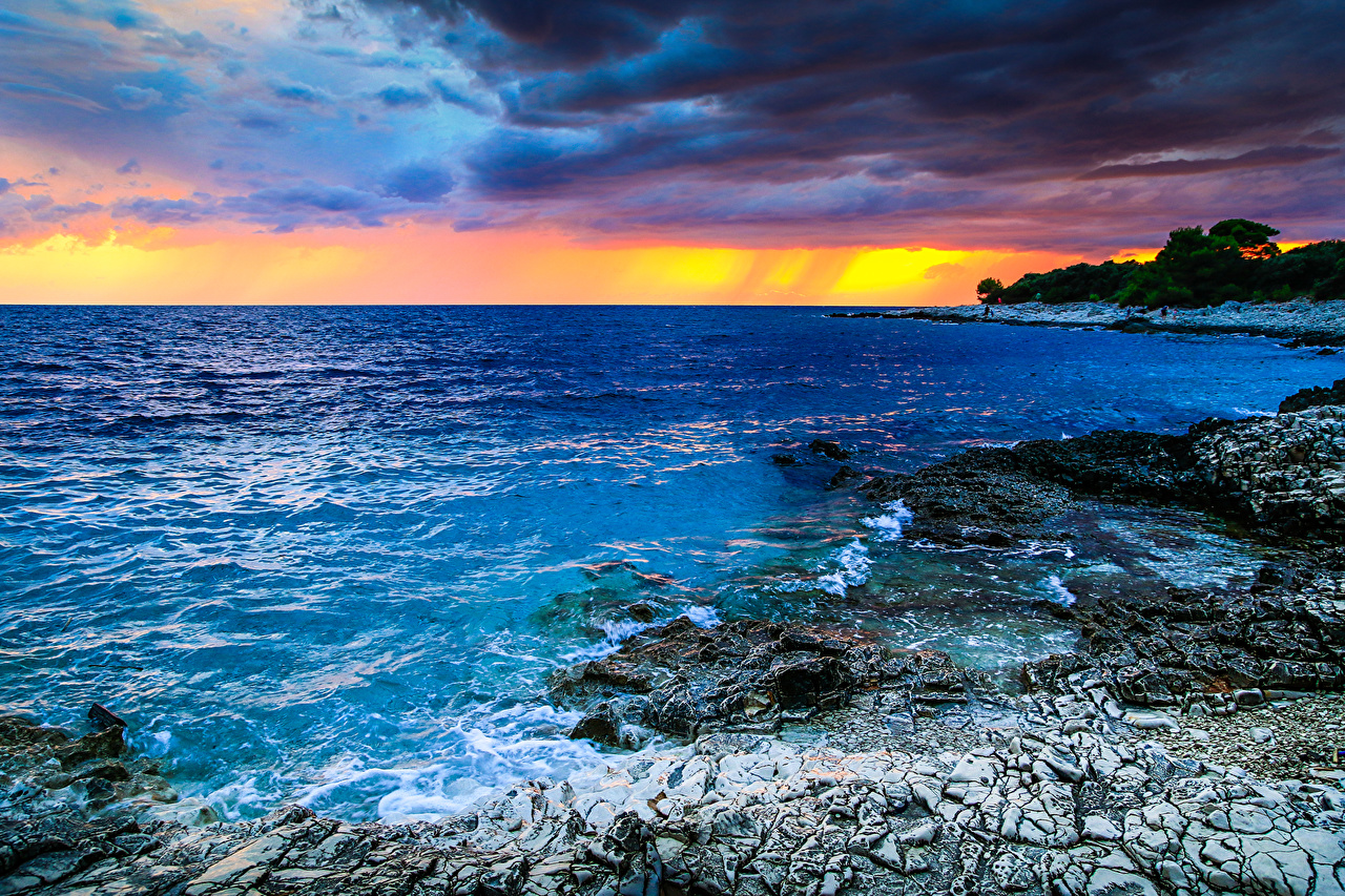 carta da parati con immagini del mare,cielo,corpo d'acqua,mare,natura,oceano