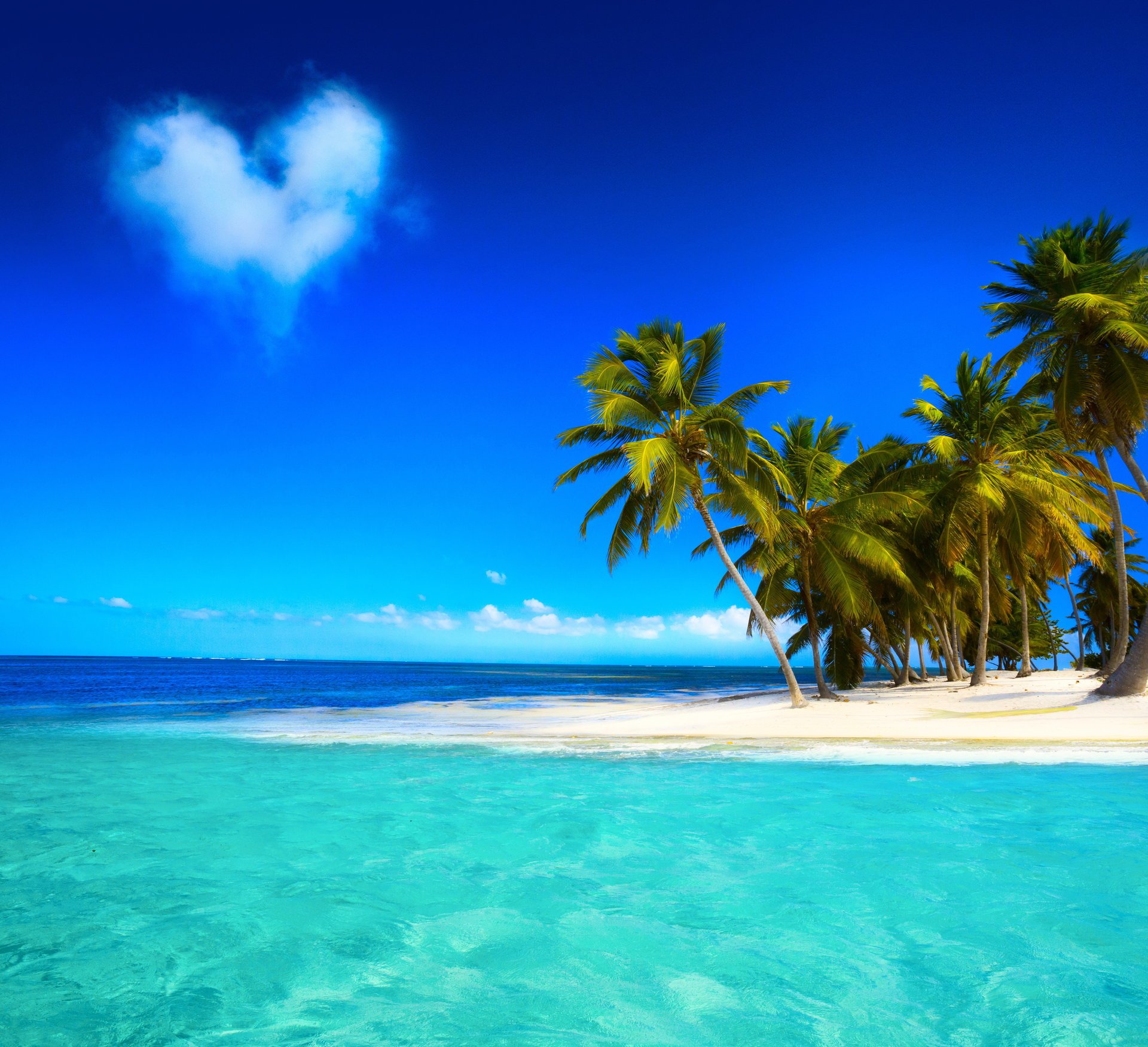 carta da parati paradiso tropicale,cielo,corpo d'acqua,blu,mare,natura