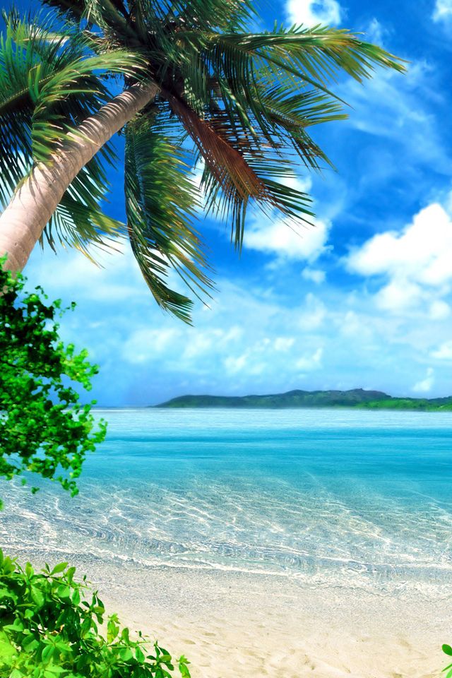 tropical paradise wallpaper,body of water,tropics,nature,natural landscape,sky