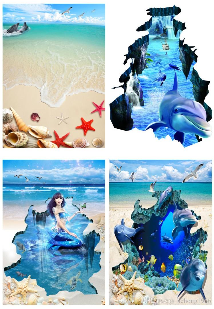 papier peint sirène pour murs,aqua,illustration,océan,mer,conception graphique