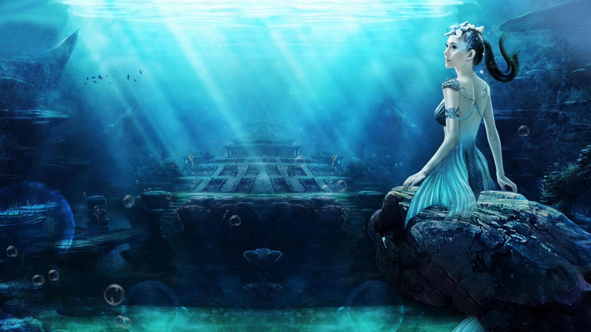 mermaid wallpaper hd,cg artwork,illustration,fictional character,digital compositing,photography