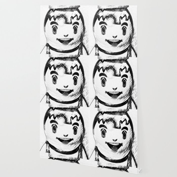 papier peint croquis au crayon,visage,blanc,gens,sourire,tête