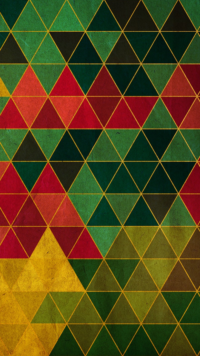 아이폰에 대한 세련된 벽지,초록,무늬,주황색,노랑,삼각형